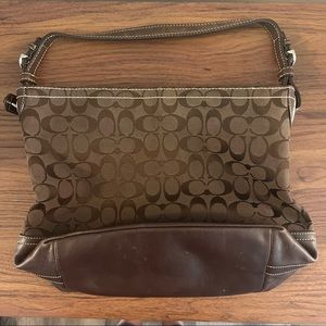 Brown signature coach tote